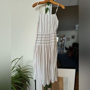 Universal threads cream and tan midi dress